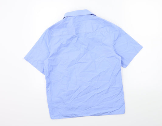 Marks and Spencer Boys Blue Basic Button-Up Size 14 Years - school