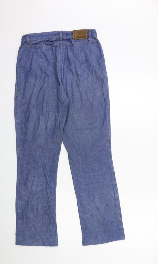 GARDEUR` Womens Blue Denim Tapered Jeans Size 12 L28 in