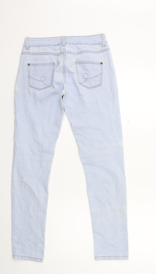 Preworn Girls Blue Denim Skinny Jeans Size 12-13 Years