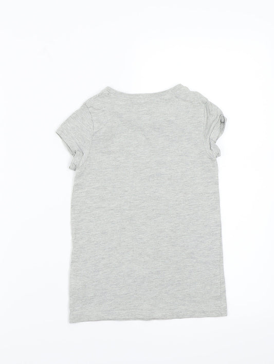 NEXT Girls Grey Basic T-Shirt Size 7 Years