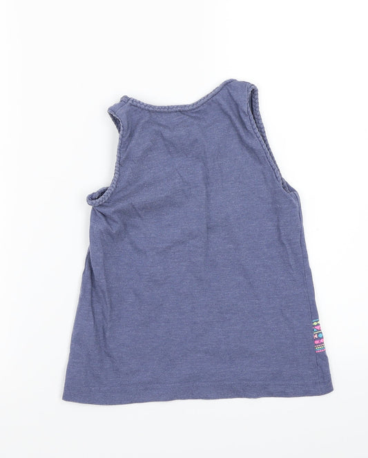 Matalan Girls Blue Basic T-Shirt Size 7 Years