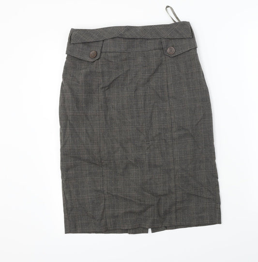Preworn Womens Brown Check Bandage Skirt Size 30 in