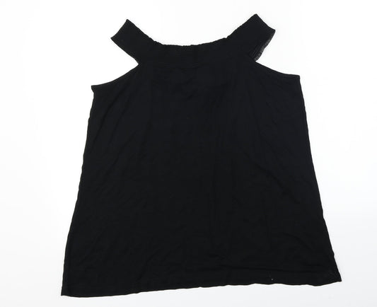 be you Womens Black Basic T-Shirt Size 14