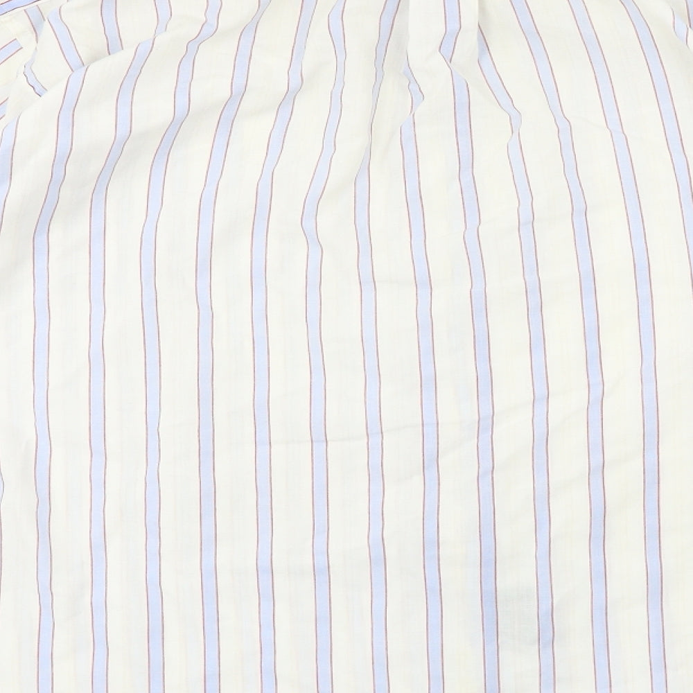 M2M Mens Ivory Striped Button-Up Size L