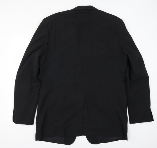 BPC Mens Black Striped Jacket Suit Jacket Size 46