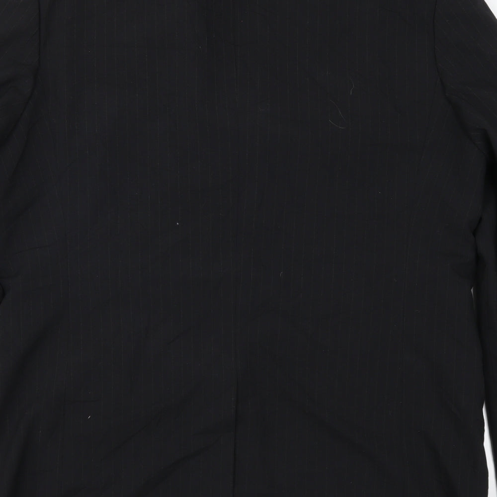BPC Mens Black Striped Jacket Suit Jacket Size 46