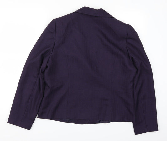 EWM Womens Purple Jacket Suit Jacket Size 14