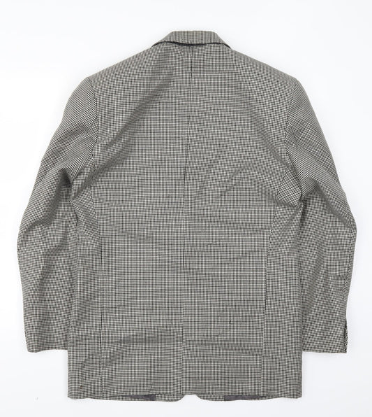 NEXT Mens Grey Houndstooth Jacket Suit Jacket Size S