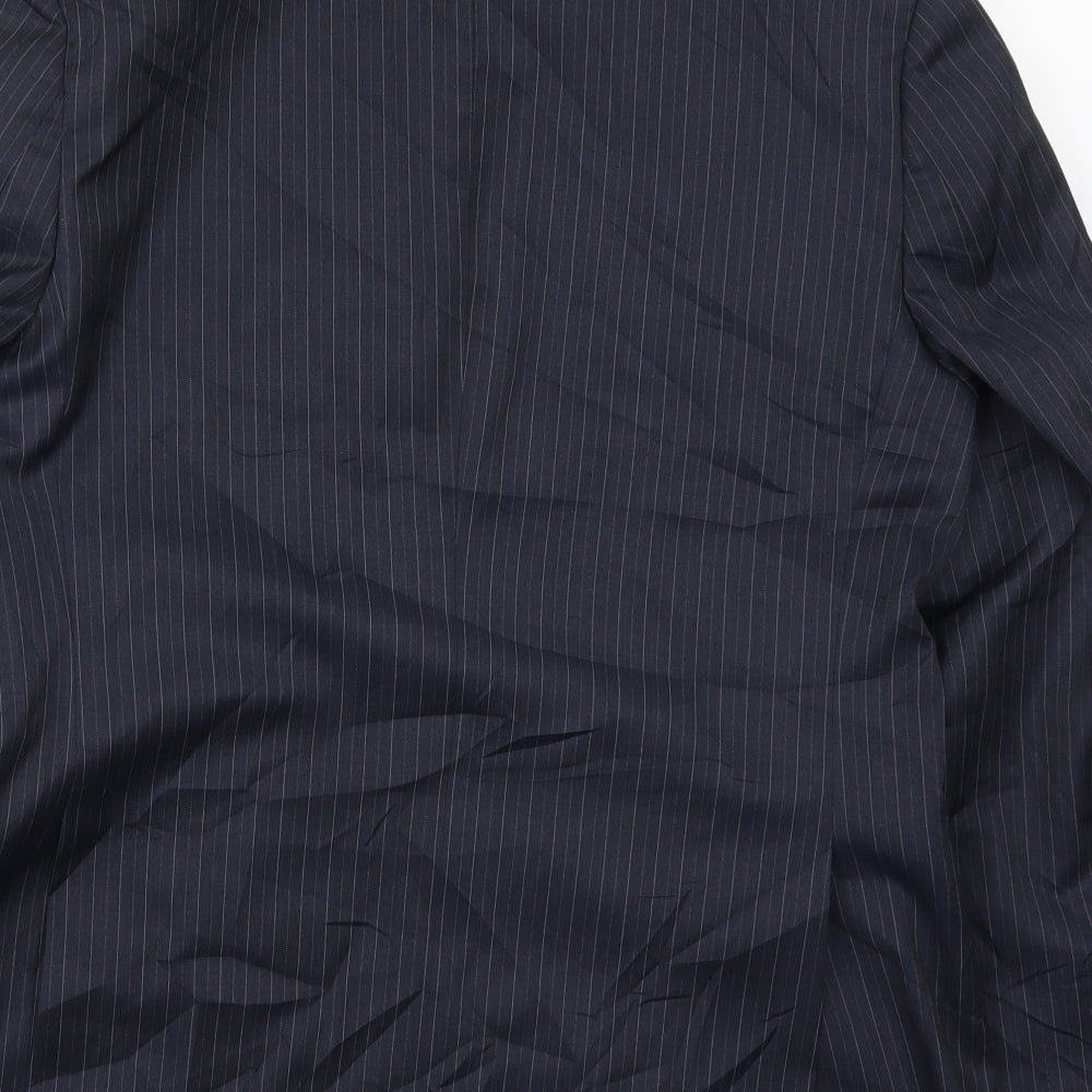 Daniel Hetcher Mens Blue Striped Jacket Suit Jacket Size 40