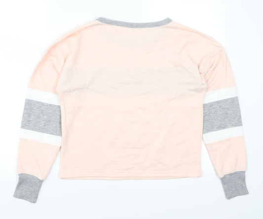 Boux Avenue Womens Pink Striped Pullover Sweatshirt Size 8 - Fri-nally