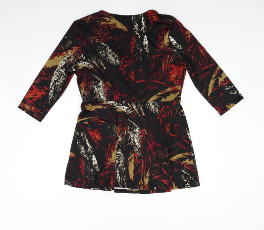 bm collection Womens Black Geometric Fit & Flare Size 14