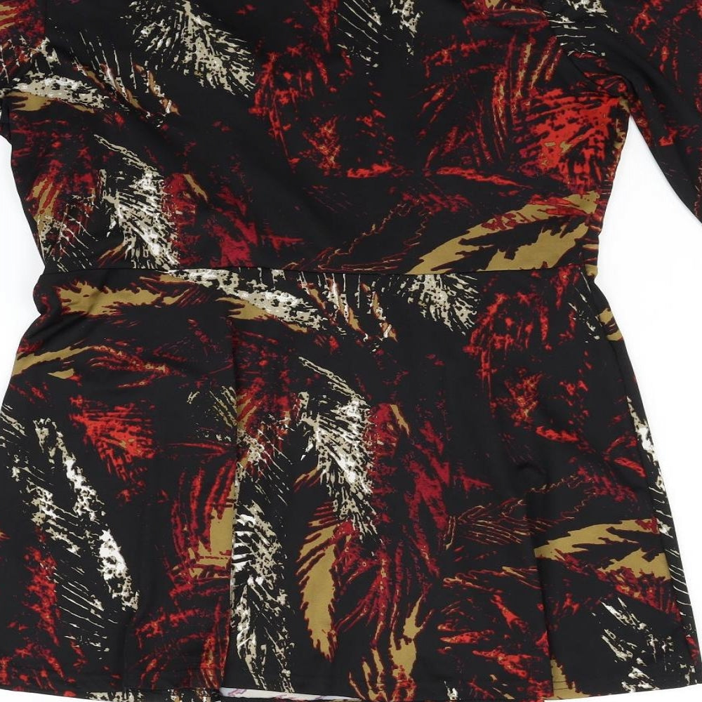 bm collection Womens Black Geometric Fit & Flare Size 14
