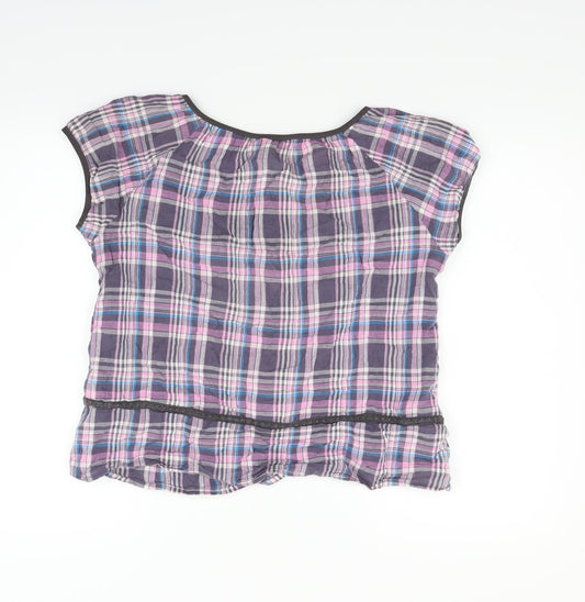 bega Womens Pink Check Basic T-Shirt Size XL