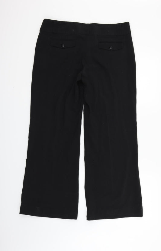 Papaya Womens Black Trousers Size 14 L26 in