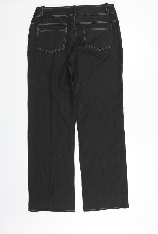 Alka Womens Black Trousers Size 14 L31 in
