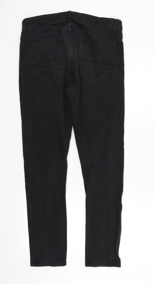 deniem & co Womens Black Straight Jeans Size L L32 in