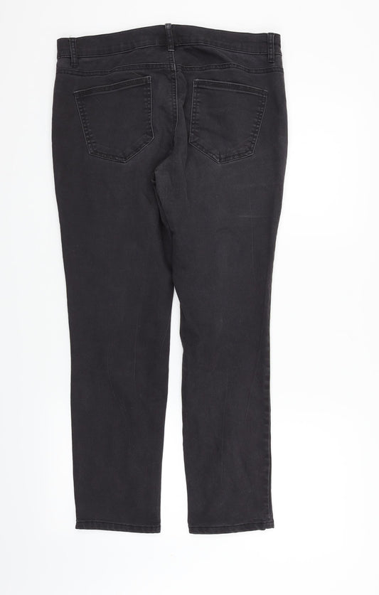 Principles Womens Grey Straight Jeans Size 12 L25 in