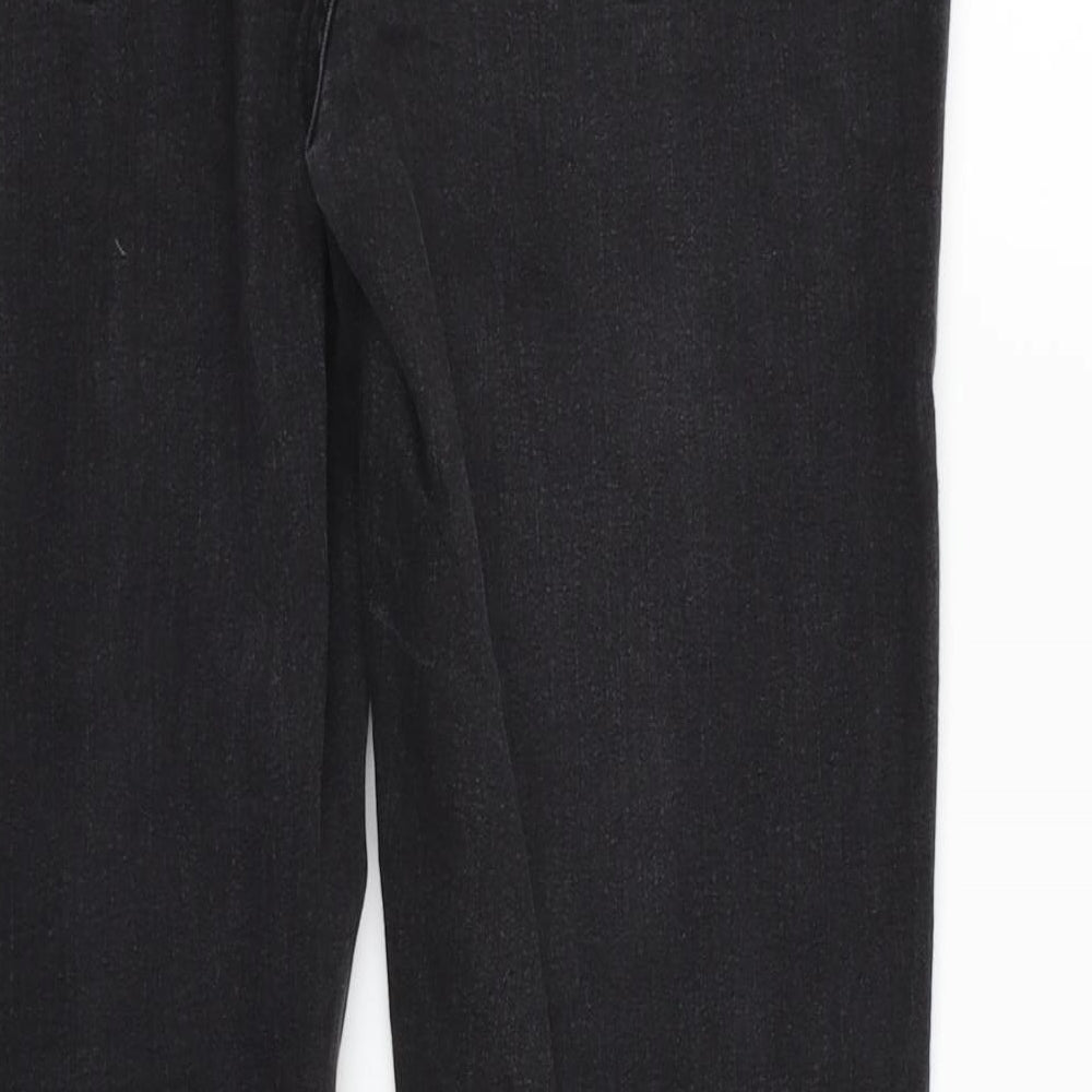 deniem & co Womens Grey Straight Jeans Size 14 L29 in