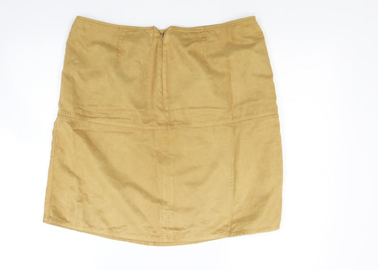 Marks and Spencer Womens Yellow Mini Skirt Size 34 in