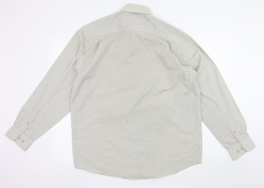 Copper Stone Mens Grey Check Polo Size 16.5