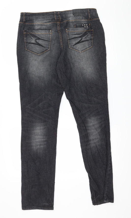 Zabaione Womens Grey Denim Bootcut Jeans Size 38 in L32 in