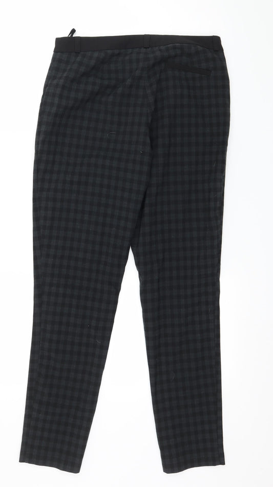 New Look Womens Green Check Trousers Size 10 L27 in
