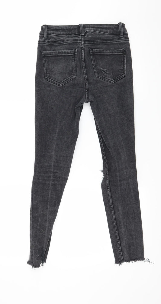 New Look Girls Grey Denim Skinny Jeans Size 12 Years - Distressed