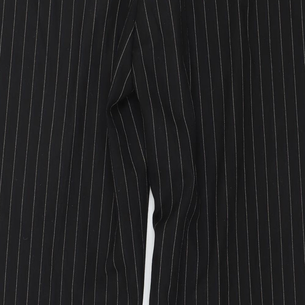 Preworn Womens Black Striped Trousers Size 34 in L32 in