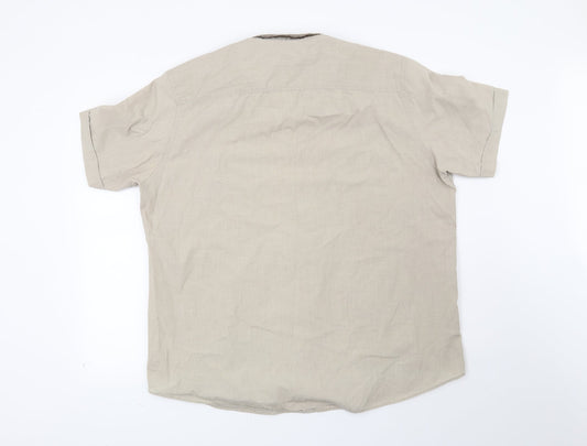 Atlantic Bay Mens Beige Button-Up Size XL