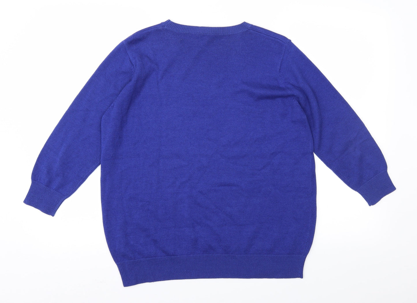 Anthology Womens Blue Knit Pullover Jumper Size 12