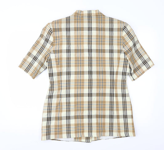 Perceptions Womens Brown Check Jacket Size 14