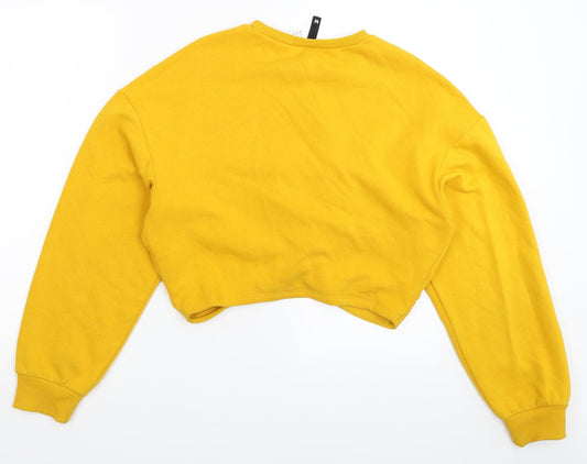 Divided Womens Yellow Pullover Sweatshirt Size M