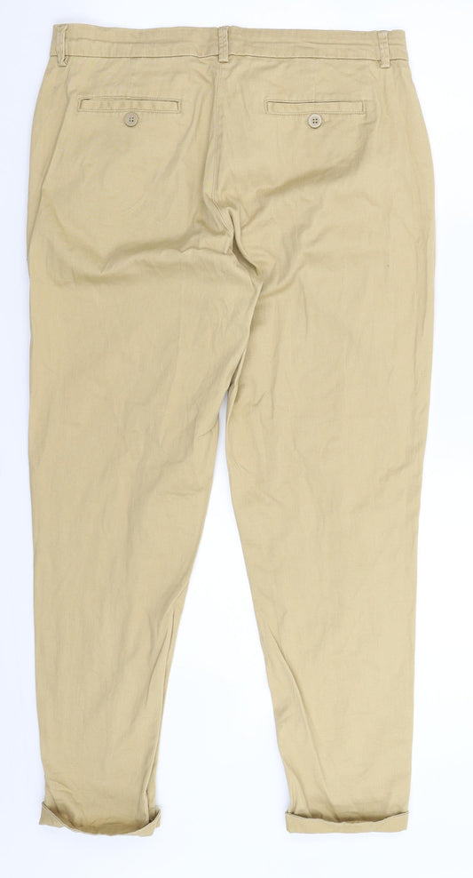 Peacocks Womens Beige Chino Trousers Size 10 L27 in