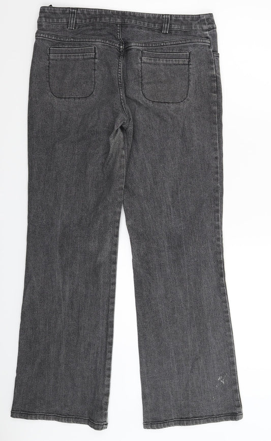 Marks and Spencer Womens Black Denim Bootcut Jeans Size 31 in L29 in