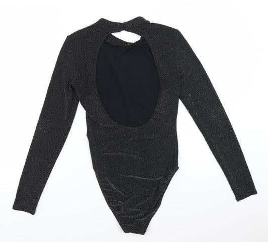 H&M Womens Black Bodysuit One-Piece Size M - Sparkly open back