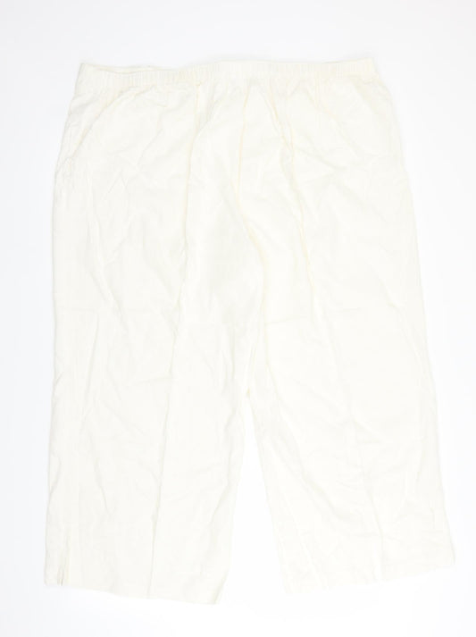 e. Womens White Trousers Size 28 L25 in