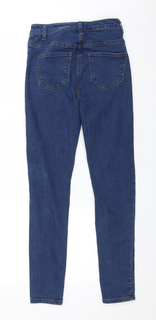 PRETTYLITTLETHING Womens Blue Denim Straight Jeans Size 6 L27 in