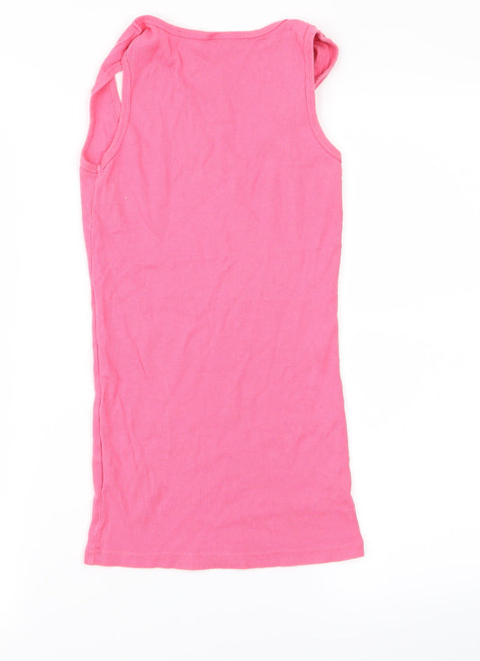 Topshop Womens Pink Basic T-Shirt Size 8
