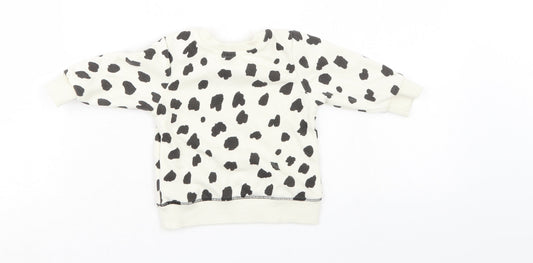 Primark Girls White Polka Dot Pullover Jumper Size 3-6 Months