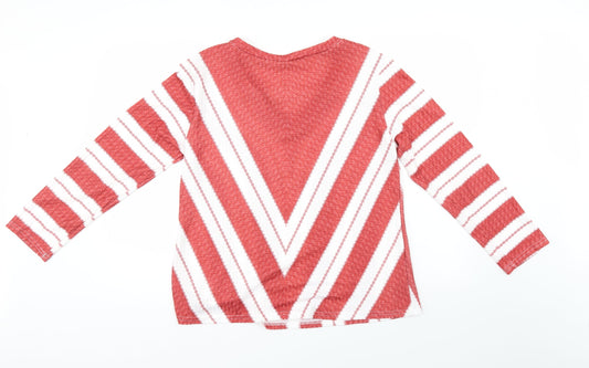 Preworn Womens Red Striped Tunic Jumper Size L