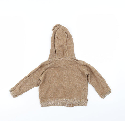 Preworn Boys Brown Cardigan Hoodie Size 2-3 Years