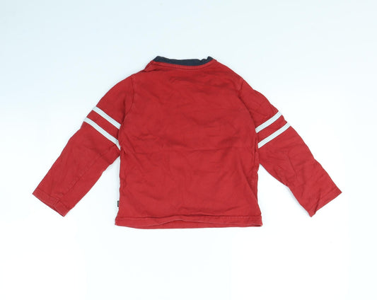 m&s Girls Red Basic T-Shirt Size 4 Years