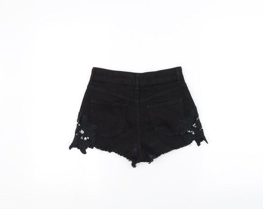 Topshop Womens Black Cut-Off Shorts Size 25 in
