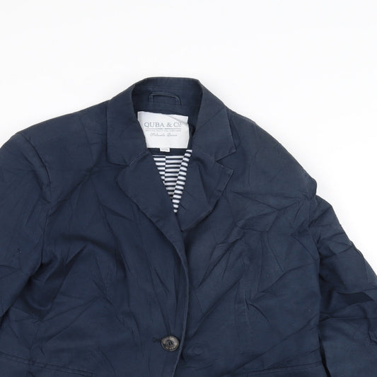 Quba & Co Womens Blue Jacket Size 10