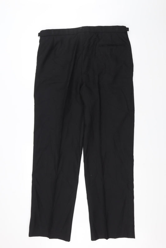 Premiere Mens Black Trousers Size 34 L30 in
