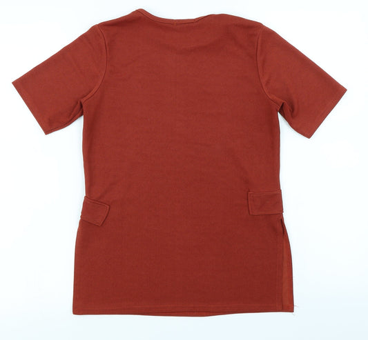 Boohoo Womens Orange Basic T-Shirt Size 10