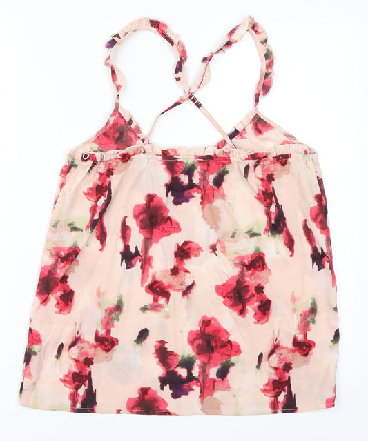 La Redoute Womens Pink Floral Basic Tank Size 10