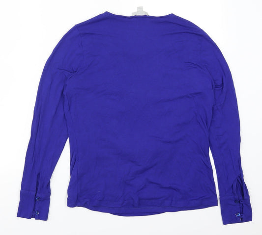Pure Womens Blue Basic T-Shirt Size 14 - Cowl