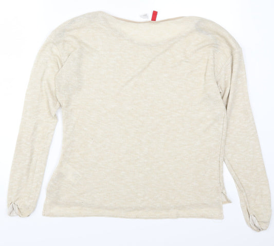 H&M Womens Beige Basic T-Shirt Size 10