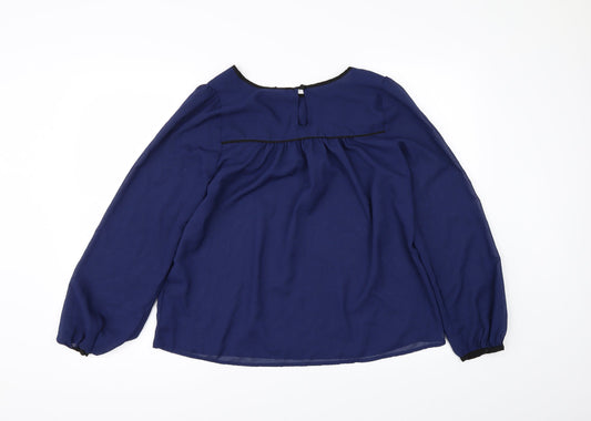 H&M Womens Blue Tunic Blouse Size 8